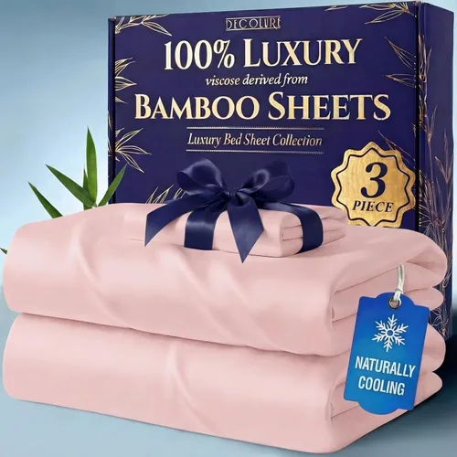 Vista 33 de DECOLURE Sábanas 100% Viscosa Derivada de Bambú Tamaño Individual - Sábanas de Lujo de 3 Piezas Naturalmente Refrescantes, Juego de Cama Ultra Suave