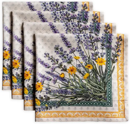 Vista 138 de Maison d' Hermine Juego de 4 servilletas de tela 100% algodón, suaves y duraderas, servilletas cuadradas reutilizables para uso diario, lavables