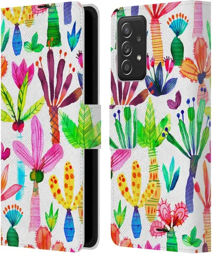 Vista 8 de Head Case Designs Officially Licensed Ninola Brushstrokes Black Summer Patterns Leather Wallet Case Compatible with Samsung Galaxy A53 5G (2022)