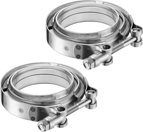 Vista 15 de Abrazadera de banda en V de 2,0 pulgadas con brida macho hembra universal 304 acero inoxidable para coche 1PC