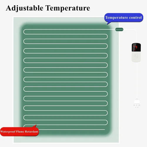 Vista 4 de Electric Heated Floor Mat Floor Warming Heater Foot Warmer, Electric Heating Carpet Heated Rug, Electric Heating Pads Space Heater with Temperature