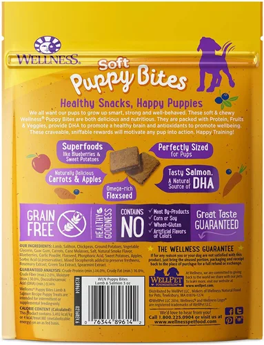 Vista 2 de Wellness Alimentos naturales para mascotas, sin granos, golosinas para entrenamiento de cachorros, paquete de 2