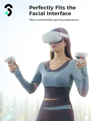 Vista 7 de Facial Interface for Quest 2, SOOMFON Face Pad Compatible with OculusMeta Quest 2, Face Cushion with 2 Replacement Pads Soft Face Pads Anti-Light