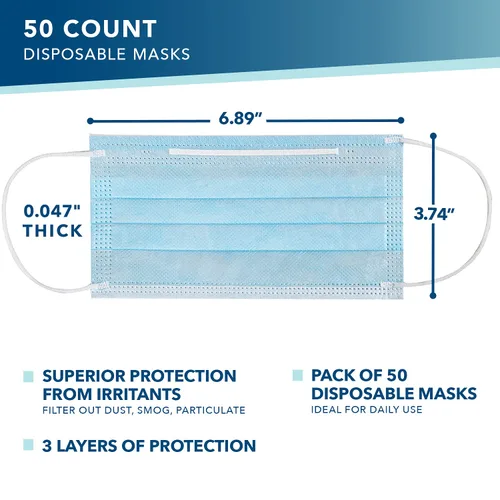 Vista 3 de Zhangjiagang Guanming Daily Commodities - Mascarilla desechable - Paquete de 50