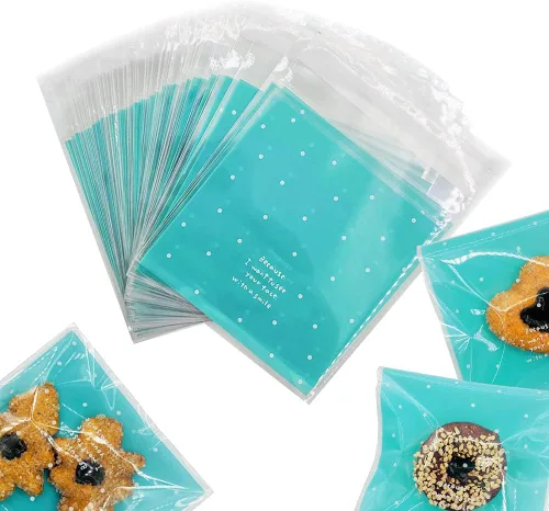 Vista 10 de 200 bolsas transparentes autoadhesivas para golosinas – Bolsas de celofán para galletas y dulces con diseño "THANK YOU" para panadería y recuerdos