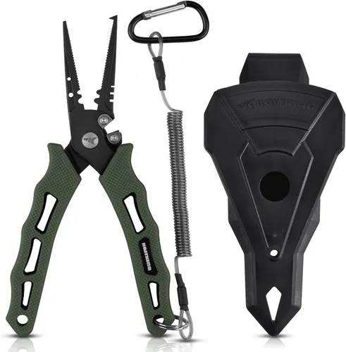 Vista 14 de KastKing Cutthroat - Alicates de pesca de 7 pulgadas con anillo dividido, herramientas de pesca de acero inoxidable 420, equipo de pesca resistente