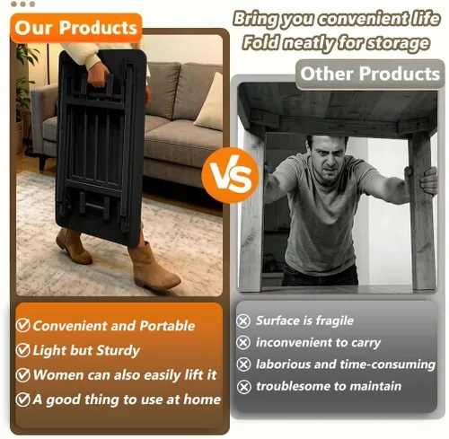 Vista 3 de Escritorio plegable pequeño para computadora de 31.5 pulgadas, no requiere montaje, mesa plegable pequeña, escritorio compacto que ahorra espacio