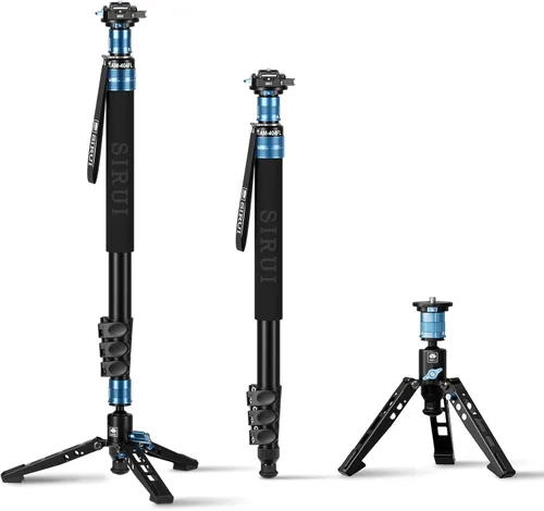SIRUI Monopod de 75.8 pulgadas con pies, monopie de viaje de aluminio profesional para cámaras con placa de liberación rápida, carga máxima de 33