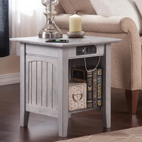 Vista 6 de Mesa Atlantic Furniture AH13312 Nantucket, mesa auxiliar, Madera, Driftwood