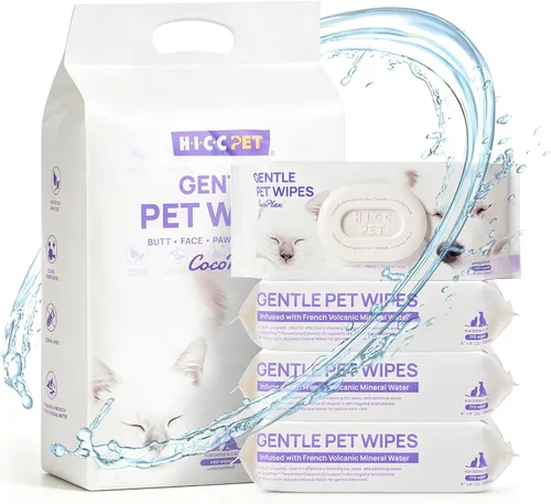 HICC PET Toallitas para perros y gatos, agua mineral francesa, 440 unidades