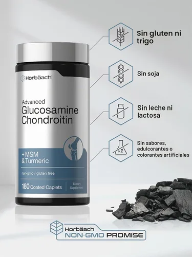 Vista 5 de Horbäach Condroitina de glucosamina Plus MSM y cúrcuma 180 comprimidos