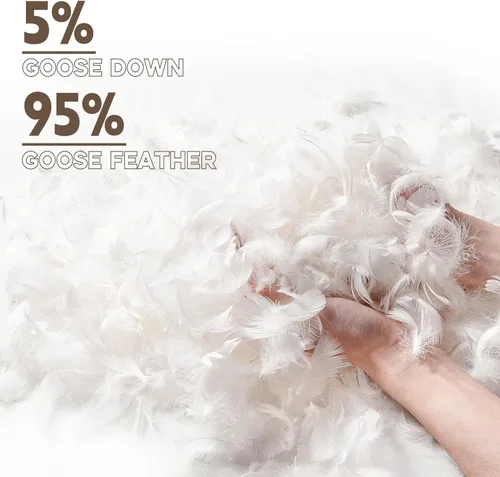 Vista 4 de puredown® Edredón de plumas de algodón orgánico, inserto de edredón de cama tamaño matrimonial/reina, todo tipo de estación, 100% algodón natural