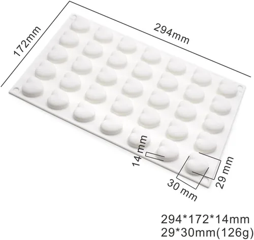 Vista 6 de Mini molde de silicona en forma de corazón de 35 agujeros para dulces, chocolate, pastel, hornear, bandeja de hielo, accesorios de cocina seguros