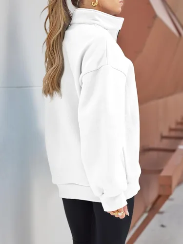 Vista 3 de Trendy Queen Womens Oversized Sweatshirts Hoodies Half Zip Pullover Fall Fashion Outfits 2023 Y2k Clothes