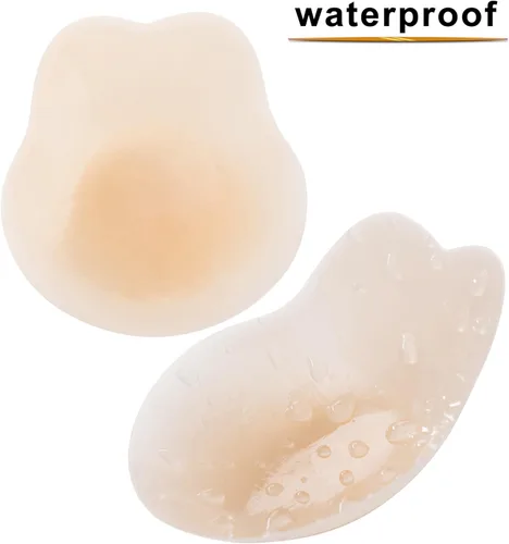 Vista 4 de PRETTYWELL Fundas para pezones para mujer con levantamiento de senos, 2 pares, impermeables, adhesivas, para pezones, brasier con levantamiento