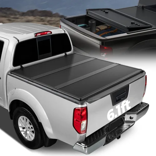 Vista 14 de Auto Dynasty - Cubierta de cama de camioneta FRP rígida de tres pliegues compatible con Nissan Frontier 2005-2025 de 5 pies Fleetside/Styleside sin