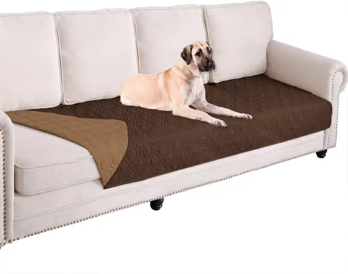 Vista 125 de Ameritex - Manta impermeable para cama de perro, manta reversible para muebles, cama, sofá (30 x 70 pulgadas, color chocolate y beige)