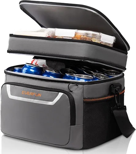 Vista 11 de EVERFUN Small Compact Cooler Bag 24/48 Can Insulated Lunch Box Double Deck Soft Leak-Proof Waterproof Collapsible Ice Chest for Men Women Work