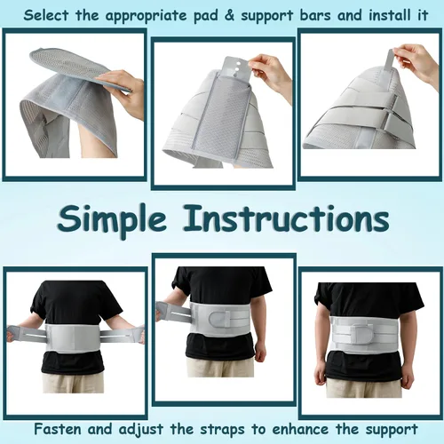 Vista 8 de King Mills Soporte de espalda de talla grande para dolor de espalda baja, soporte de vientre obeso transpirable para ciática, dolor de espalda