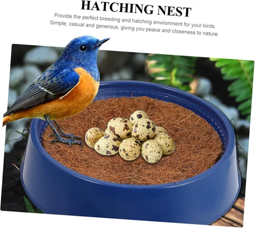 Vista 2 de Cabilock 1 juego de paloma de plástico para eclosionar paloma tejido Nido Bowl para cajas de anidación