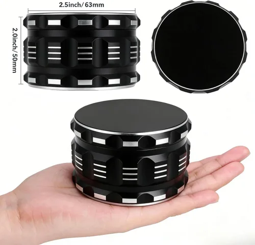 Vista 2 de 2.5-inch Grinder, Heavy-Duty Aluminum – Kitchen Essential For Pepper, Sea Salt, And Coffee Beans.