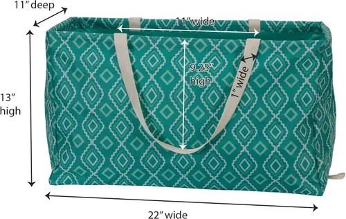 Vista 27 de Household Essentials Bolso de lona Krush con estampado floral blanco y azul, bolsa multiusos para todos los propósitos Floral azul