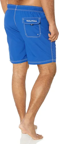 Vista 2 de Nautica Traje de baño sólido de secado rápido con logotipo clásico para hombre