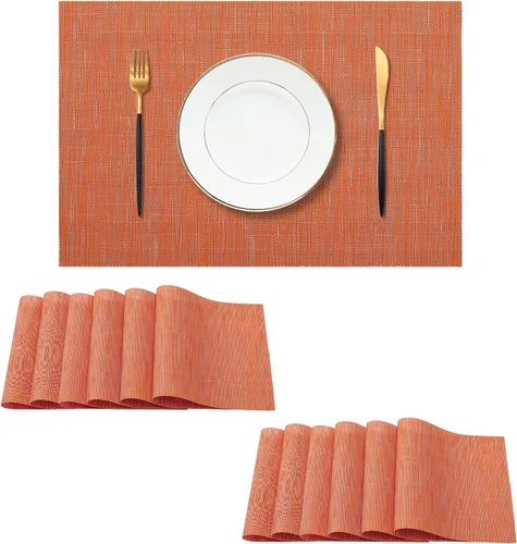 Vista 85 de Leetaltree - Juego de 4 manteles individuales beige, antideslizantes, resistentes al calor, para mesa de comedor, lavables, duraderos, de PVC