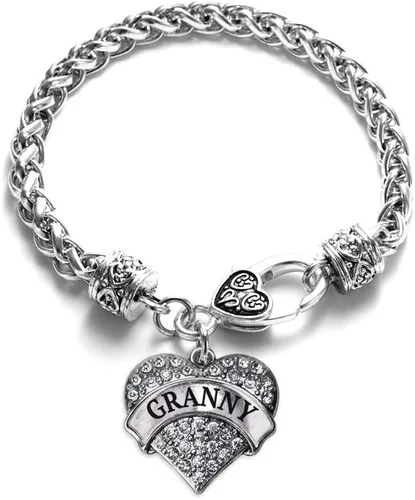 Vista 8 de Pulsera de plata con dije de corazón pavé con joyas de circonita cúbica