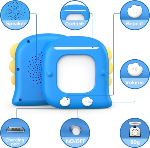 Vista 6 de Kidzdo - Tarjetas Didácticas Parlantes de Dinosaurios con 254 palabras, regalos de cumpleaños para niños de 1 a 6 años, juguetes educativos