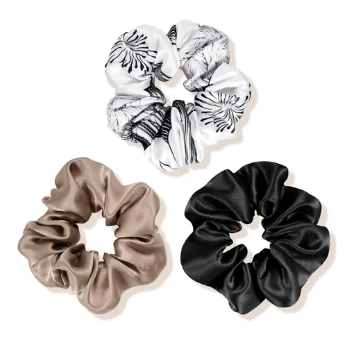 Vista 20 de OLESILK 100% Seda de Morera - Scrunchies para el cabello, mujeres y niñas, ligas de seda para cabello rizado y con roturas, sin daños, elásticos 3