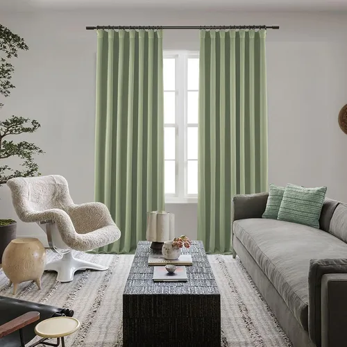 Vista 92 de SHINELAND Cortinas opacas de arándano borgoña de 102 pulgadas de largo, juego de 2 paneles para puerta corrediza de cristal, sala de estar, cortinas