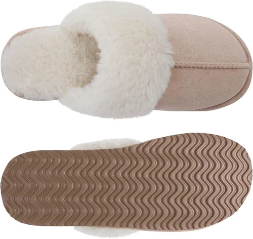 Vista 5 de Litfun Pantuflas mullidas de espuma viscoelástica para mujer, zapatos de invierno para interiores y exteriores