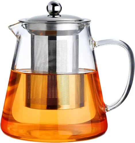 Vista 12 de PARACITY Tetera de vidrio para estufa 550ML, hervidor de té transparente de borosilicato con infusor extraíble de acero inoxidable 18/8, tetera