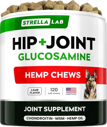 Vista 15 de STRELLALAB Advanced Glucosamine Hip & Joint Supplement for Senior Dogs - Green Lipped Mussel & Collagen - Hip & Joint Pain Relief - Large & Small