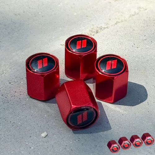 Vista 4 de TACTILIAN Tapones de vástago de válvula de neumático rojos para válvula de neumático Dodge, paquete de 4 Tapones de válvula de neumático