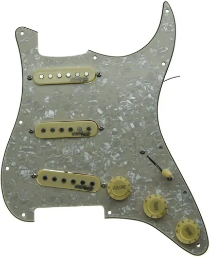 Vista 2 de KAISH – Golpeador de guitarra eléctrica cargado precableado con pastillas Wilkinson, color perla envejecida para Stratocaster FD de EE. UU./México