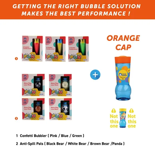 Vista 2 de Uncle Bubble Recambio de solución de burbujas listo para usar, para soplador de burbujas de trompeta, sin burbujas, máquinas de burbujas y varitas