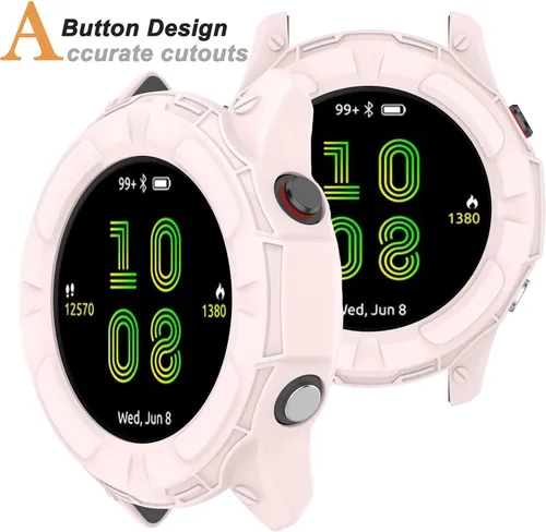 Vista 5 de Miimall Compatible con Garmin Forerunner 955 Caso, resistente a los arañazos, TPU Militar Funda de protección para Garmin Forerunner 955/955 Solar