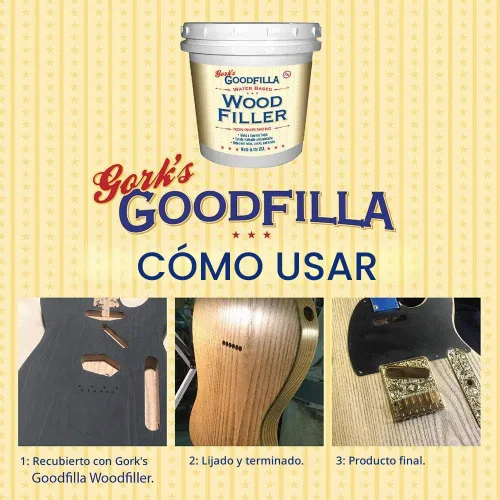 Vista 4 de Goodfilla - Relleno de madera y grano a base de agua, 8 onzas, reemplaza cada relleno y masilla, reparaciones, acabados y parches, pintable Ceniza