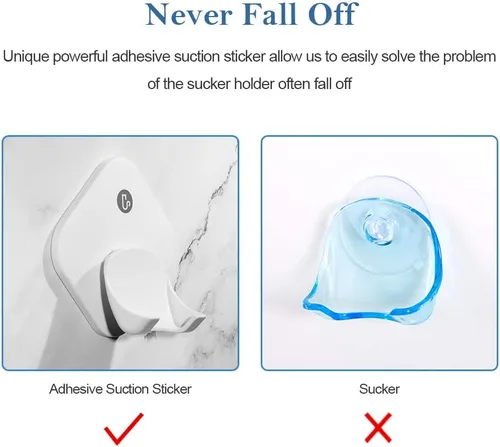 Vista 5 de Soporte de maquinilla de afeitar para pared de ducha, gancho de ducha para maquinilla de afeitar, soporte autoadhesivo para maquinilla de afeitar
