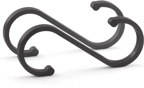 Vista 4 de 12pcs Black Space Aluminio S Hook Flat S Shape Baño Cocina Barandilla S Colgador multiusos Cuchara Sartén Olla Toallas, etc. Accesorios Perchas