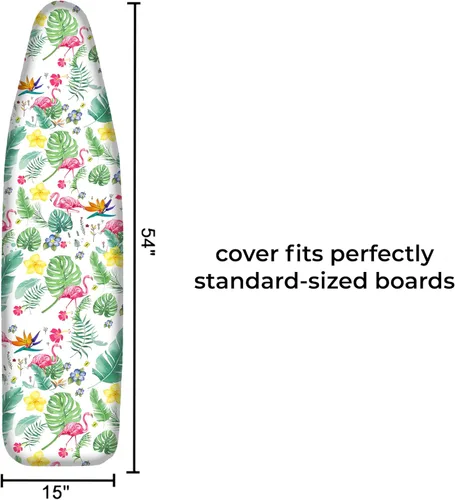 Vista 3 de Funda para tabla de planchar de lujo, extra gruesa, resistente, antiadherente, resistente a las manchas y a las manchas, tamaño estándar de 15 x 54