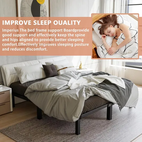 Vista 5 de Imperius Soporte de resorte de caja plegable, tabla de literas, tablillas de soporte para cama, tablas de cama para debajo, tamaño completo 60 x 48