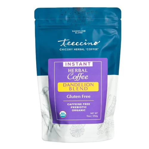 Vista 22 de Teeccino Alternativa de Café de Achicoria Diente de León Arándano Vainilla - Café Herbal Molido que es Prebiótico, Sin Cafeína y Sin Ácido, Tostado