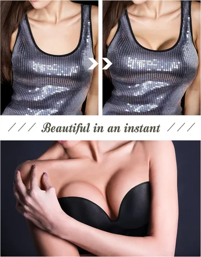 Vista 7 de 2 brasieres de realce sin tirantes con hebilla frontal, brasier de levantamiento para mujer, sin varillas, antideslizante, invisible, con gancho