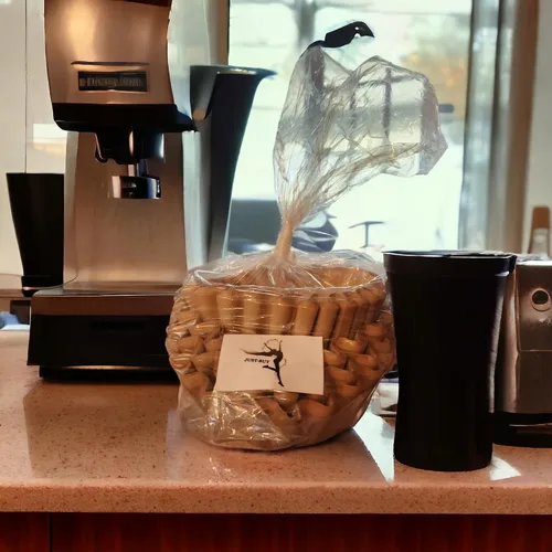 Vista 3 de Filtros de café marrón sin blanquear biodegradables naturales para cesta grande de 8-12 tazas, 9.75" - 4.25" (200)