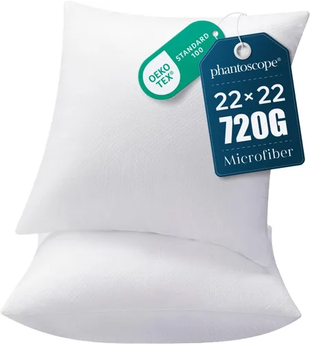 Vista 21 de Phantoscope - Insertos de almohada, 100% poliéster hipoalergénico de fibra virgen, almohadas cuadradas para sofá, sillón, cama, 12x20 pulgadas