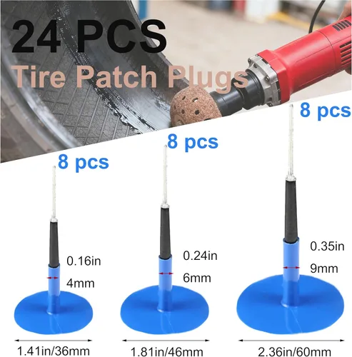 Vista 2 de TP-M13W Kit de unidad de reparación de combinación, kit de enchufe de reparación de neumáticos 1/6" x 1 3/8", 1/4" x 1 3/4" y 3/8" x 2 3/8" vástago