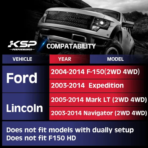 Vista 3 de KSP Espaciadores de rueda 6 x 135 para F150 2004-2014, espaciador de 38 mm con labio de cubo compatible con Ford Expedition 2003-2014, espaciador
